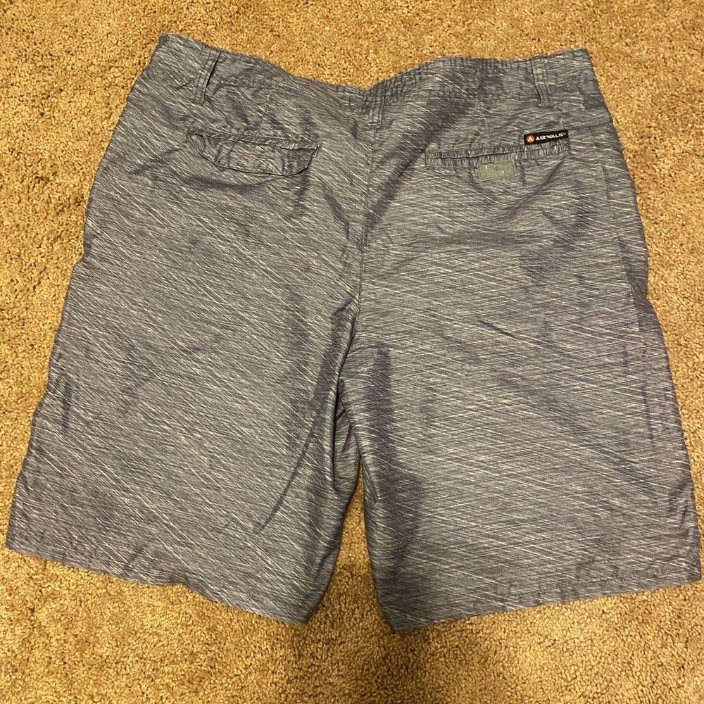 Airwalk shorts. Swimsuit material but has belt loops.